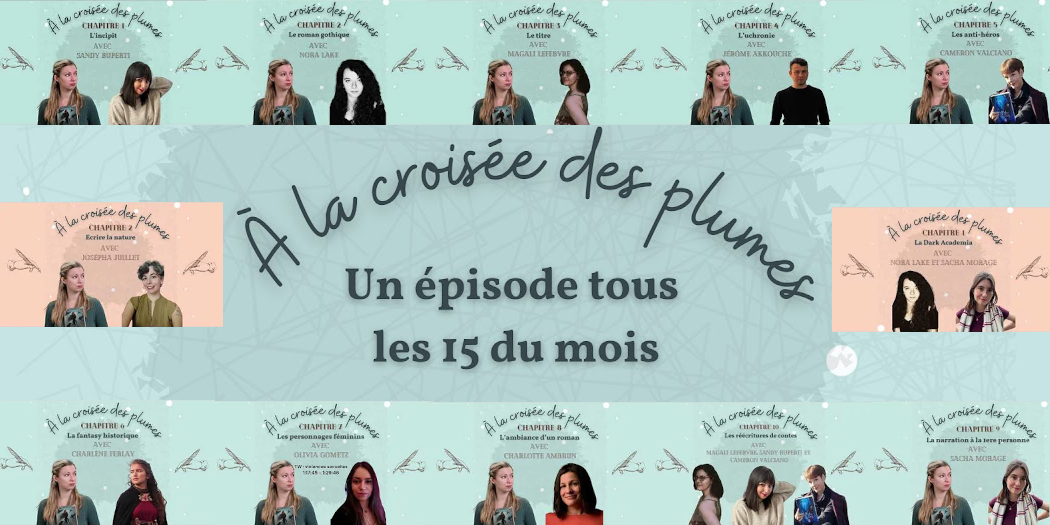 Bannière représentant Nina Gorlier et son podcast A la croisée des plumes