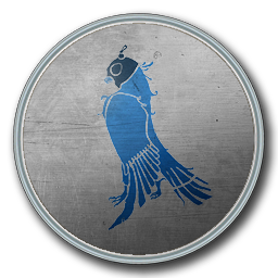 Un faucon encapuchonné bleu sur champ argenté
